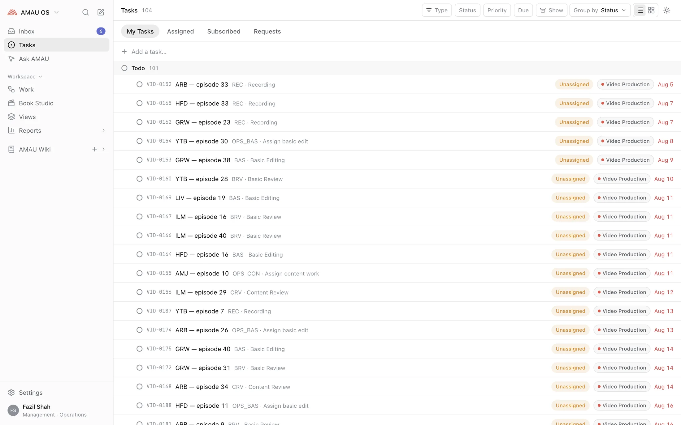 The same screen in the light theme.
